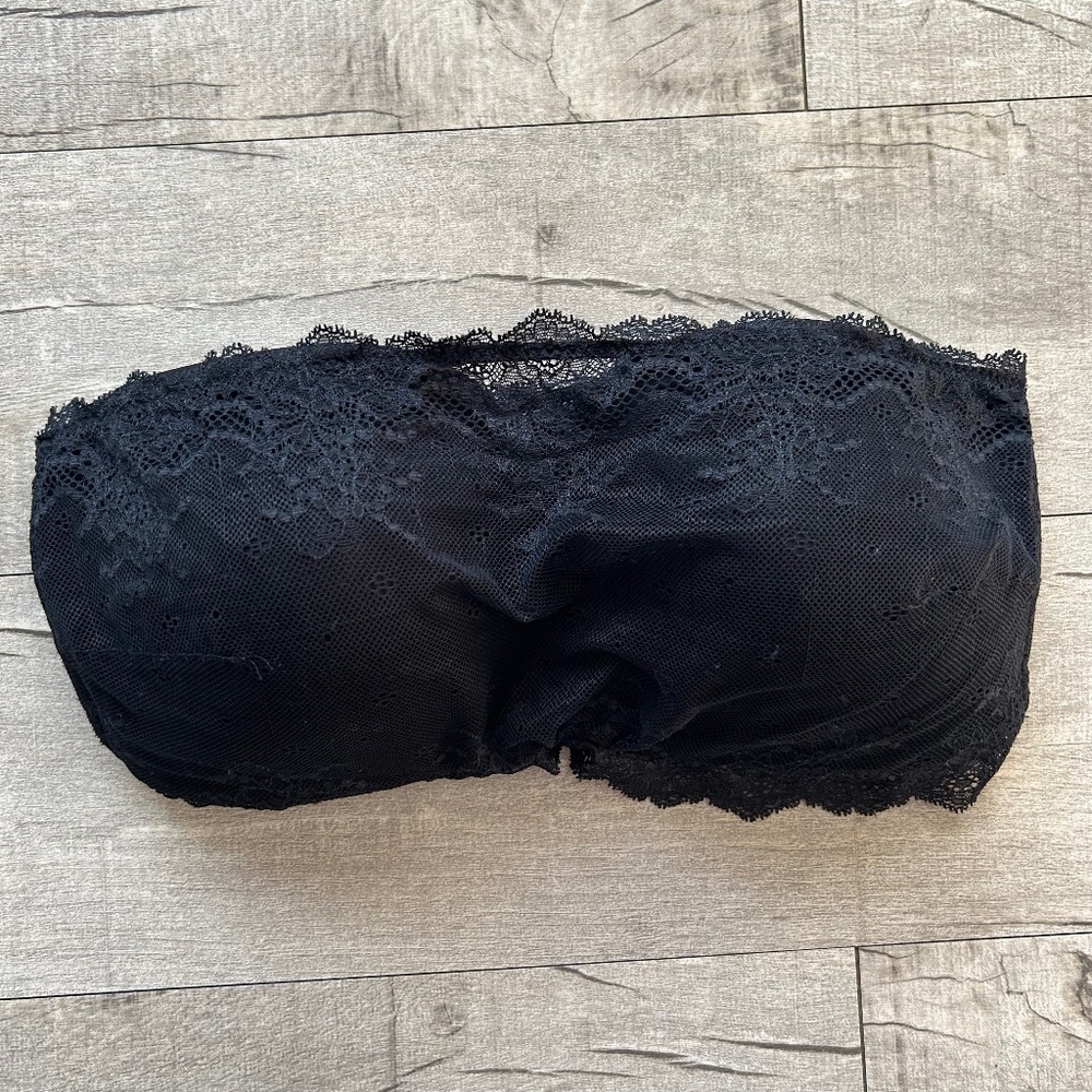 SPANX Black Lace Undie-Tectable Better Bandeau Bra Retro Festival Y2K 00s XL